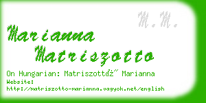 marianna matriszotto business card